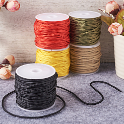 5 Rolls 5 Colors Nylon Braided Cord Ropes&nbsp;NWIR-PJ0001-01