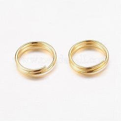 アイアンスプリットリング  ダブルループ丸カン  カドミウムフリー＆鉛フリー  ゴールドカラー  7x1.4mm  内径約6.3mm  約12000個/1000g&nbsp;JRDG7mm