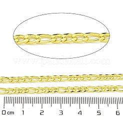 304ステンレススチールフィガロチェーン  溶接されていない  スプールで  18KGP本金メッキ  5.5~7x3x1.5mm&nbsp;CHS-G036-04G