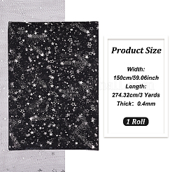 Polyester Silver Stamping Star Mesh Lace Fabric&nbsp;OCOR-BC0005-53B