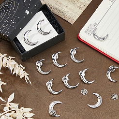 12Pcs Moon Alloy Lapel Pin Backs for Backpack Clothes&nbsp;JEWB-FH0002-79P