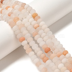 天然石ピンクアベンチュリンビーズ連売り  艶消し  ロンデル  6~7x3.5~4mm  穴：1mm  約93~109個/連  14.9インチ〜15.1インチ（38~38.5cm）&nbsp;G-F520-25