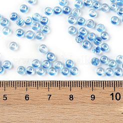 Transparent Inside Colours Glass Seed Beads&nbsp;X1-SEED-A032-04D