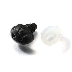 プラスチッククラフト安全スクリュー犬の鼻  ぬいぐるみ人形作り用品  ブラック  21x15x11.5mm  穴：2mm&nbsp;DOLL-WH0001-02