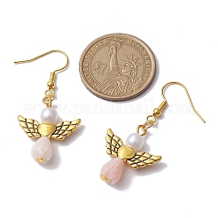 Angel Antique Golden Alloy & Resin Dangle Earrings&nbsp;EJEW-JE05686-01