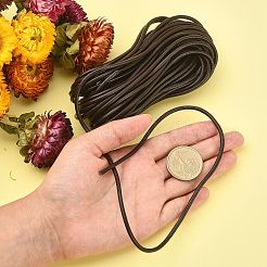 牛革レザーコード  革のアクセサリーコード  ジュエリーDIY製版材料  ラウンド  ココナッツブラウン  3mm  約10.93ヤード（10m）/バンドル  1束/袋&nbsp;WL-CJ0001-02