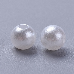 White Chunky Imitation Loose Acrylic Round Spacer Pearl Beads for Kids Jewelry&nbsp;X-PACR-5D-1