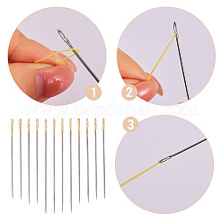 スチール針18本、1セット  木箱入り  桃パフ  36~84x1~18mm&nbsp;DIY-TADJ0001-19