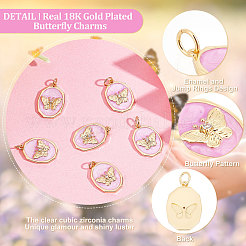 6Pcs Brass Micro Pave Clear Cubic Zirconia Pendants&nbsp;KK-BBC0003-17