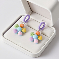 Acrylic Stud Dangle Earrings&nbsp;WG8B58E-01