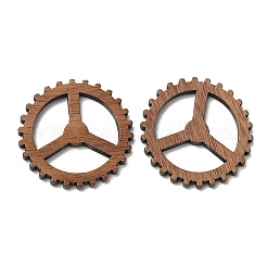 ウォールナットウッドペンダント  ギアチャーム  キャメル  23.5x2.5mm  穴：6x13mm&nbsp;WOOD-F013-16