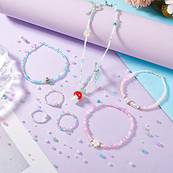 10 Setes 10 Colors Transparent Frosted Glass Round Seed Beads&nbsp;GLAA-PH0003-44B