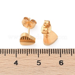 304ステンレススチールスタッドピアス  ハート  イオンプレーティング（ip）  ゴールドカラー  6.5x7.5mm&nbsp;EJEW-Z089-08G