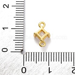 Brass Cubic Zirconia Rhombus Connector Charms&nbsp;KK-F894-12G-06