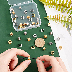 40個 2色 304ステンレススチール ヨーロピアンビーズ  大穴ビーズ  コラム  ゴールデン·ステンレス鋼色  8x5mm  穴：5.2mm  20個/カラー&nbsp;STAS-UN0059-27