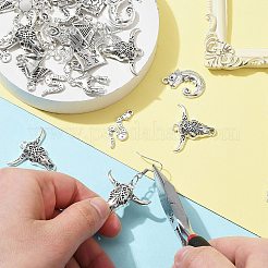 50Pcs 10 Style Tibetan Style Alloy Pendants&nbsp;FIND-CJ0001-60