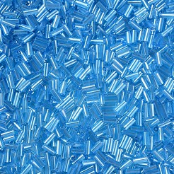 Transparent Colours Luster Glass Bugle Beads&nbsp;SEED-N005-001-A08