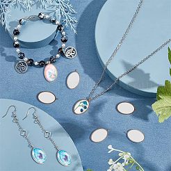 Rack Plating Alloy Open Back Bezel Pendants&nbsp;PALLOY-OC0001-11