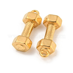 イオンプレーティング（IP）304ステンレスペンダント  ダンベルチャーム  18KGP本金メッキ  21.5x7.5x5mm  穴：1.6mm&nbsp;STAS-N103-79G