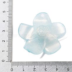 不透明樹脂ペンダント  ABSの模造パールと  花  アリスブルー  42x44x11.5mm  穴：2.3mm&nbsp;FIND-M035-03C
