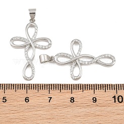 Brass Micro Pave Clear Cubic Zirconia Pendants&nbsp;CU-CBADC6C-04P