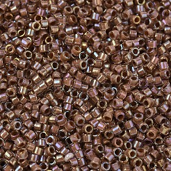 MIYUKIデリカビーズ  シリンダー  日本製シードビーズ  11/0  （db1732)ココア裏地クリスタルab  1.3x1.6mm  穴：0.8mm  約20000個/袋  100 G /袋&nbsp;SEED-J020-DB1732