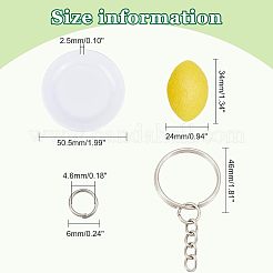 オムライス風キーホルダーの作り方キット  PVC & Abs プラスチックふり小道具の装飾を含む  アイアン製キーリング  ミックスカラー  38個/箱&nbsp;DIY-OC0009-36