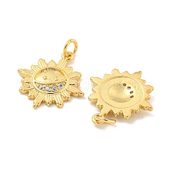 Rack Plating Brass Micro Pave Cubic Zirconia Pendants&nbsp;KK-C059-02G