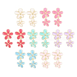 Valentine's Day Brass Dangle Stud Earrings&nbsp;EJEW-D359-02G
