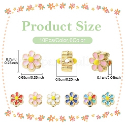 30Pcs 6 Colors Light Gold Tone Alloy Enamel Beads&nbsp;ENAM-YW0008-31