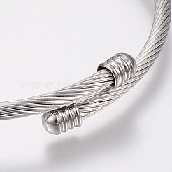 Tarnish Resistant 304 Stainless Steel Torque Bangles&nbsp;BJEW-H570-33P