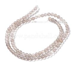 天然なグレーの瑪瑙ビーズ連売り  ラウンド  グレードA  4mm  穴：0.5mm  約96~104個/連  37~38cm&nbsp;G-R193-12-4mm