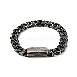 304 Stainless Steel Curb Chain Bracelet with Magnetic Clasp for Men Women&nbsp;BJEW-E009-13AS