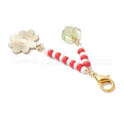 3Pcs Flower Alloy Enamel Pendant Decorations&nbsp;HJEW-MZ00337