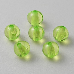 透明なアクリルビーズ  ラウンド  黄緑  8mm  穴：1.6mm&nbsp;TACR-TAC0006-02C