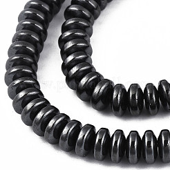 非磁性合成ヘマタイトビーズ連売り  ロンデル  ブラック  6.5x3mm  穴：1mm  約137~139個/連  15.55~15.75インチ（39.5~40cm）&nbsp;G-Q529-1