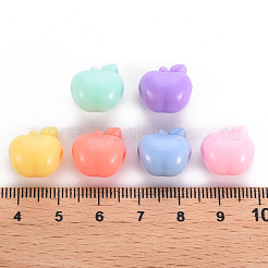 不透明なアクリルビーズ  りんご  ミックスカラー  14x13.5x10.5mm  穴：3mm  約495個/500g&nbsp;TACR-S154-43D