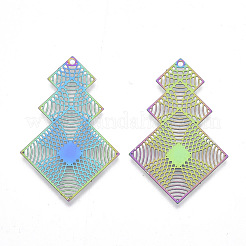 Ion Plating(IP) 201 Stainless Steel Filigree Pendants&nbsp;STAS-R102-33