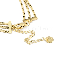 304 Stainless Steel 3-Strand Box Chain Butterfly Link Bracelets for Women&nbsp;BJEW-C071-01G