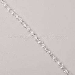 (クリアランスセール)ガラス石英ファセットビーズ連売り  長方形  透明  6.5x3mm  穴：1mm  約80個/連  216.54''（550センチメートル）&nbsp;GLAA-WH0025-63D