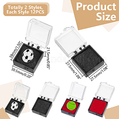 ブローチ用スポンジ入りプラスチック梱包箱24個2色  長方形  ミックスカラー  3.8x3.05x2.15cm  12個/カラー&nbsp;CON-HY0001-06