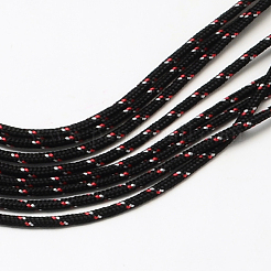 ポリエステル&スパンデックスコードロープ  1つの内部コア  模様を持つ  靴紐を作るための  ブラック  2mm  約109.36ヤード（100m）/バンドル&nbsp;RCP-R007-307