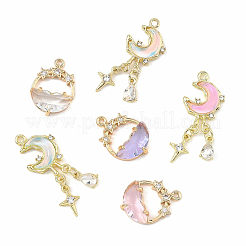 2Pcs 2 Styles Alloy Glass Pendants&nbsp;FIND-YW0010-32A