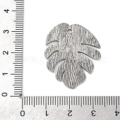 304ステンレスペンダント  テクスチャ  葉のチャーム  アンティークシルバー  30.5x25x1mm  穴：1.6mm&nbsp;STAS-L280-02AS-04