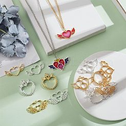 16Pcs 4 Style Alloy Open Back Bezel Big Pendants&nbsp;FIND-OC0001-65