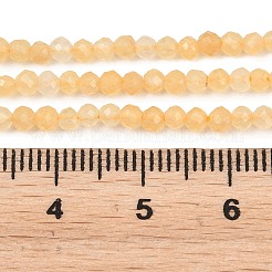 天然石トパーズ翡翠ビーズ連売り  多面カット  ラウンド  3mm  穴：0.6mm  約128~129個/連  15.16''~15.28