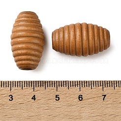 スプレー塗装された木製のヨーロッパのビーズ  大穴ビーズ  バレル  ペルー  25x14.5mm  穴：4.5~5mm&nbsp;WOOD-A029-04C