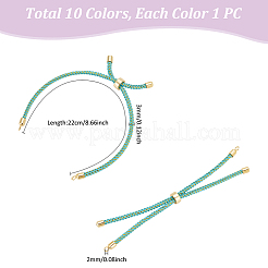 10Pcs 10 Colors Braided Cotton Cord Slider Bracelet Making&nbsp;MAK-UN0001-65