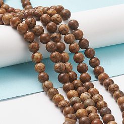 Natural Picture Jasper Round Bead Strands&nbsp;G-G-P070-55-8mm
