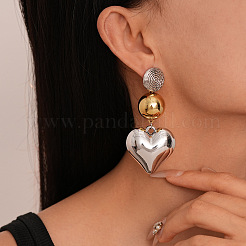 Heart Alloy Acrylic Dangle Stud Earrings&nbsp;FS-WGAB050-01